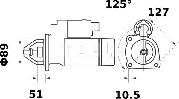 MAHLE MS 174 - Starteris adetalas.lv