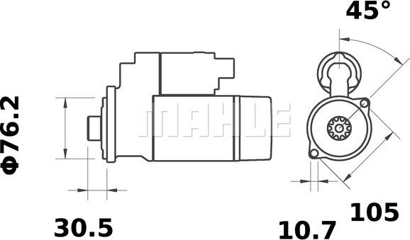 MAHLE MS 252 - Starteris adetalas.lv