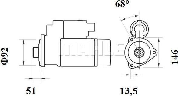 MAHLE MS 761 - Starteris adetalas.lv