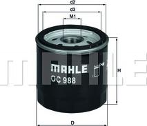 MAHLE OC 988 - Eļļas filtrs adetalas.lv