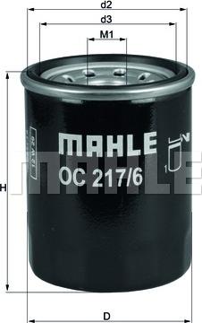 MAHLE OC 217/6 - Eļļas filtrs adetalas.lv