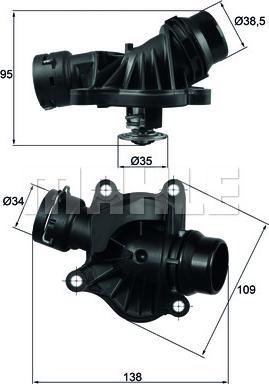 MAHLE TI 234 88 - Termostats, Dzesēšanas šķidrums adetalas.lv