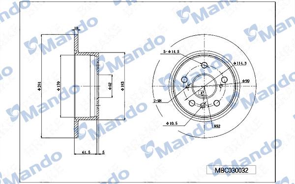 Mando MBC030032 - Bremžu diski adetalas.lv