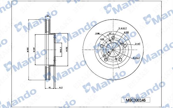 Mando MBC030146 - Bremžu diski adetalas.lv