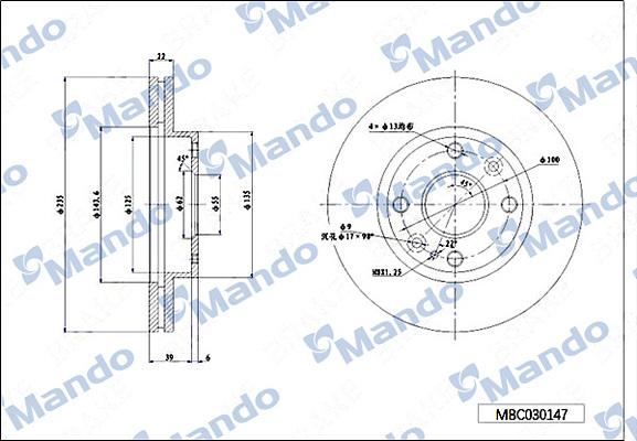 Mando MBC030147 - Bremžu diski adetalas.lv