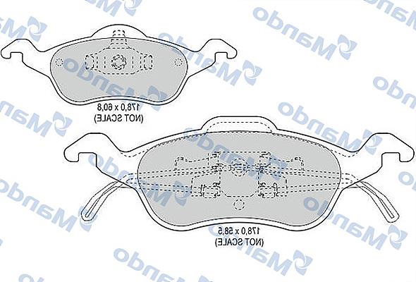 Mando MBF015136 - Bremžu uzliku kompl., Disku bremzes adetalas.lv