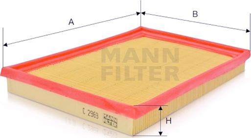 Mann-Filter C 2969 - Gaisa filtrs adetalas.lv