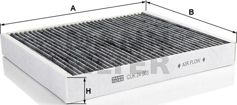 Mann-Filter CUK 24 003 - Filtrs, Salona telpas gaiss adetalas.lv