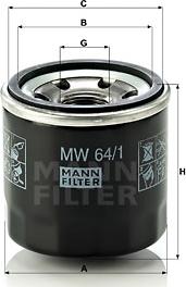 Mann-Filter MW 64/1 - Eļļas filtrs adetalas.lv