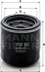 Mann-Filter MW 64 - Eļļas filtrs adetalas.lv