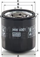 Mann-Filter MW 6001 - Eļļas filtrs adetalas.lv