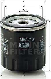 Mann-Filter MW 713 - Eļļas filtrs adetalas.lv