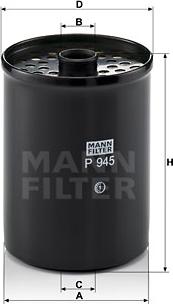 Mann-Filter P 945 x - Degvielas filtrs adetalas.lv