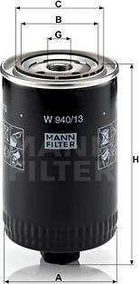 Mann-Filter W 940/13 - Eļļas filtrs adetalas.lv