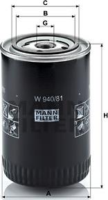 Mann-Filter W 940/81 - Eļļas filtrs adetalas.lv