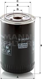 Mann-Filter W 940/34 - Eļļas filtrs adetalas.lv