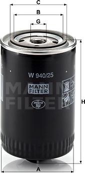 Mann-Filter W 940/25 - Eļļas filtrs adetalas.lv