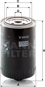 Mann-Filter W 940/20 - Eļļas filtrs adetalas.lv