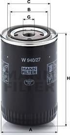 Mann-Filter W 940/27 - Eļļas filtrs adetalas.lv