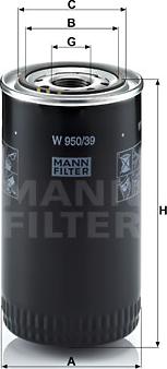 Mann-Filter W 950/39 - Eļļas filtrs adetalas.lv