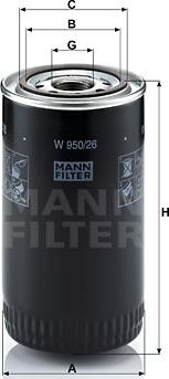 Mann-Filter W 950/26 - Eļļas filtrs adetalas.lv