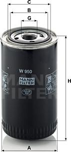 Mann-Filter W 950 - Eļļas filtrs adetalas.lv