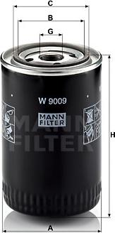 Mann-Filter W 9009 - Eļļas filtrs adetalas.lv