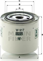 Mann-Filter W 917 - Eļļas filtrs adetalas.lv