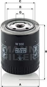 Mann-Filter W 930 - Eļļas filtrs adetalas.lv