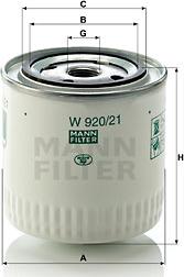 Mann-Filter W 920/21 - Eļļas filtrs adetalas.lv