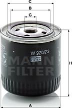 Mann-Filter W 920/23 - Eļļas filtrs adetalas.lv