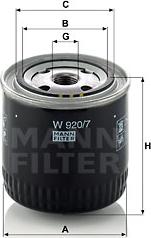 Mann-Filter W 920/7 - Eļļas filtrs adetalas.lv