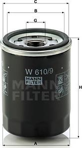 Mann-Filter W 610/9 - Eļļas filtrs adetalas.lv