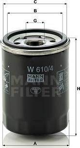 Mann-Filter W 610/4 - Eļļas filtrs adetalas.lv