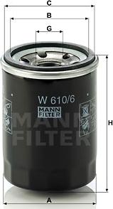 Mann-Filter W 610/6 - Eļļas filtrs adetalas.lv