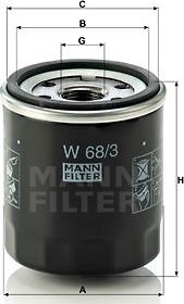 Mann-Filter W 68/3 - Eļļas filtrs adetalas.lv