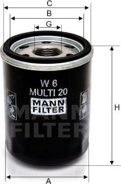 Mann-Filter W 6 MULTI 20 - Eļļas filtrs adetalas.lv