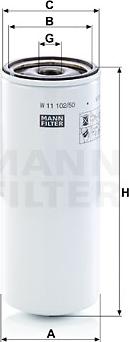 Mann-Filter W 11 102/50 - Eļļas filtrs adetalas.lv