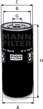 Mann-Filter W 11 102/18 - Eļļas filtrs adetalas.lv