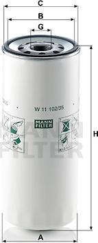 Mann-Filter W 11 102/35 - Eļļas filtrs adetalas.lv