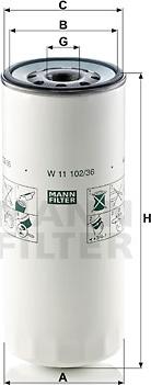 Mann-Filter W 11 102/36 - Eļļas filtrs adetalas.lv