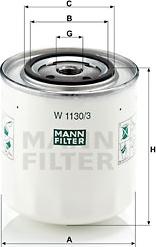 Mann-Filter W 1130/3 - Eļļas filtrs adetalas.lv