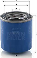 Mann-Filter W 8017 - Eļļas filtrs adetalas.lv