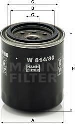 Mann-Filter W 814/80 - Eļļas filtrs adetalas.lv