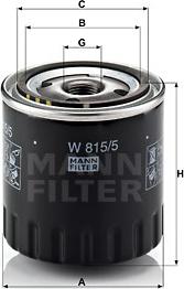 Mann-Filter W 815/5 - Eļļas filtrs adetalas.lv