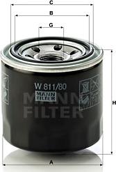 Mann-Filter W 811/80 - Eļļas filtrs adetalas.lv