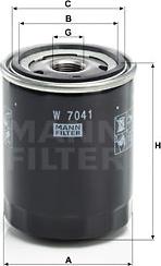 Mann-Filter W 7041 - Eļļas filtrs adetalas.lv