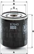 Mann-Filter W 7043 - Eļļas filtrs adetalas.lv