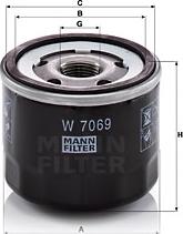 Mann-Filter W 7069 - Eļļas filtrs adetalas.lv