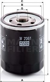 Mann-Filter W 7061 - Eļļas filtrs adetalas.lv